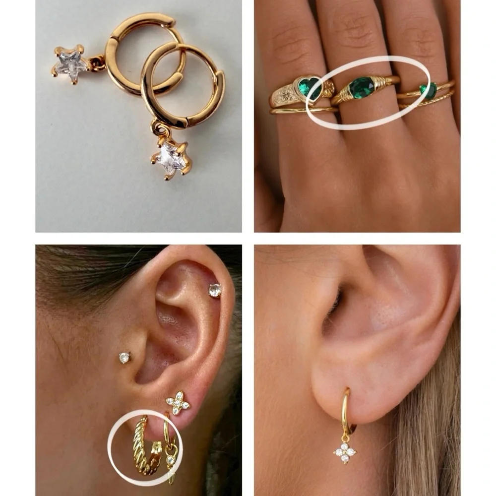 JacqMaria Earrings and Evry Jewels Gold Assorted Earrings and Rings Bundle